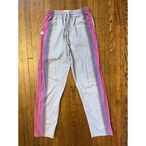 Toms Trunks Beach 100% Cotton Lounge Pants Blue Purple Striped Small